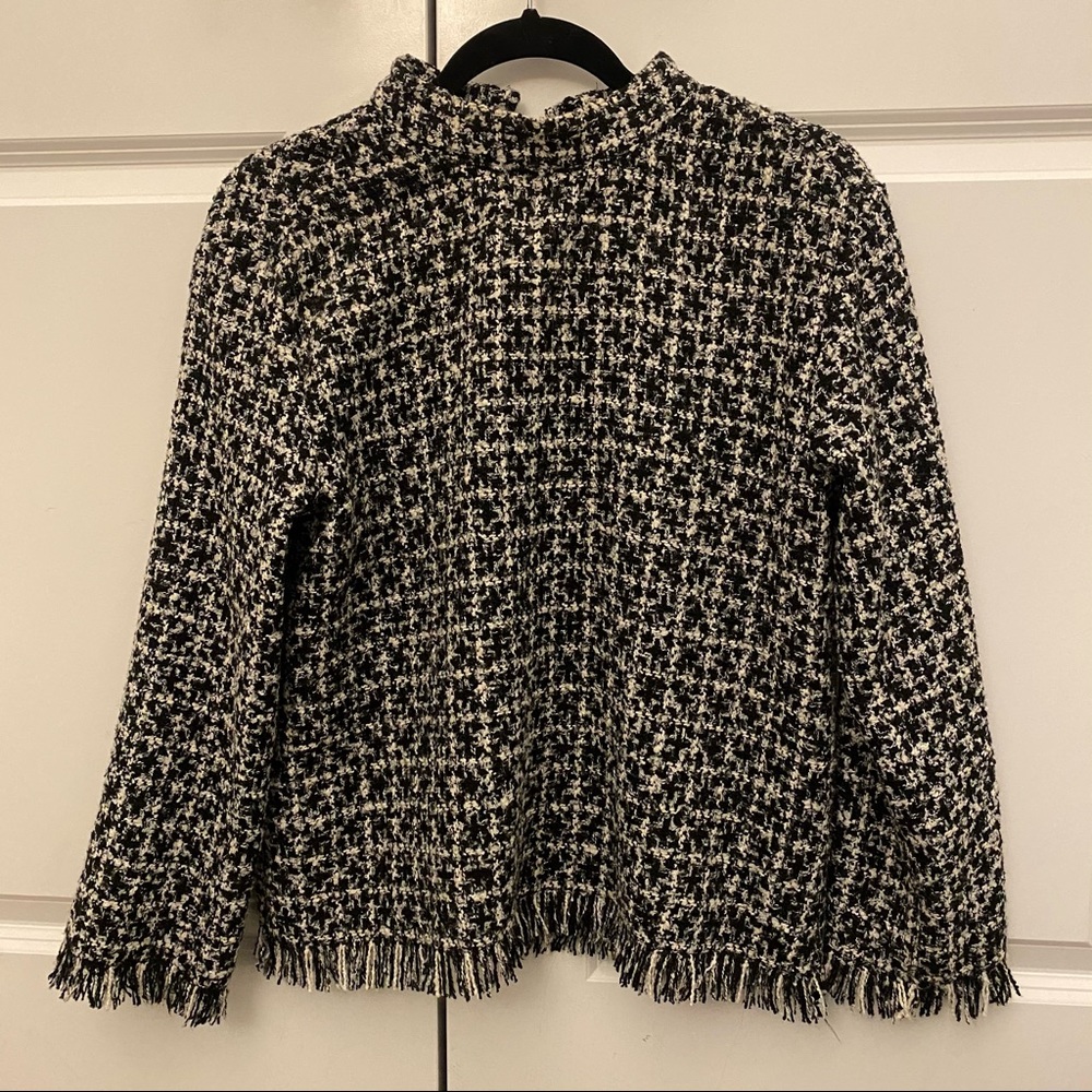 Zara Mock Neck Jacquard Sweater - S